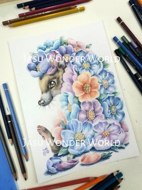 FLOWER HEDGEHOG - COMMISSION IN PROGRESS